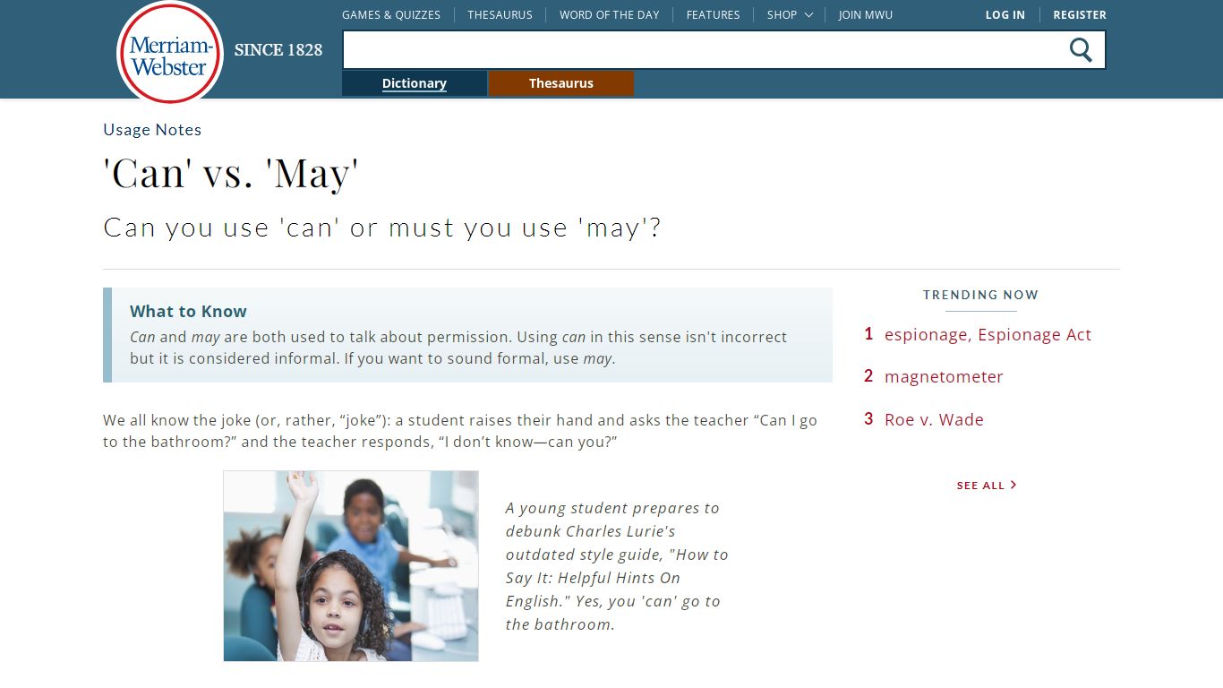 Can vs. May: How to Use Them | Merriam-Webster