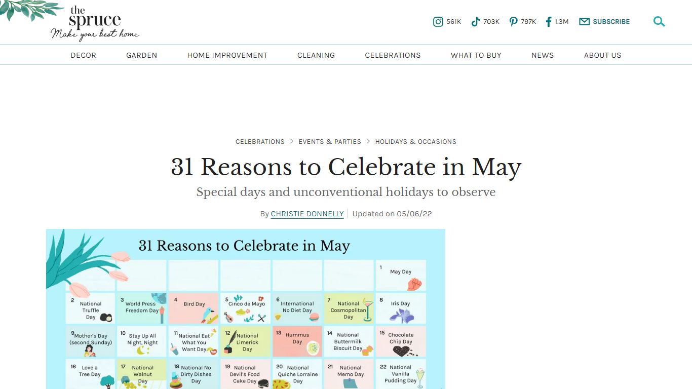 31 Reasons to Celebrate in May - The Spruce