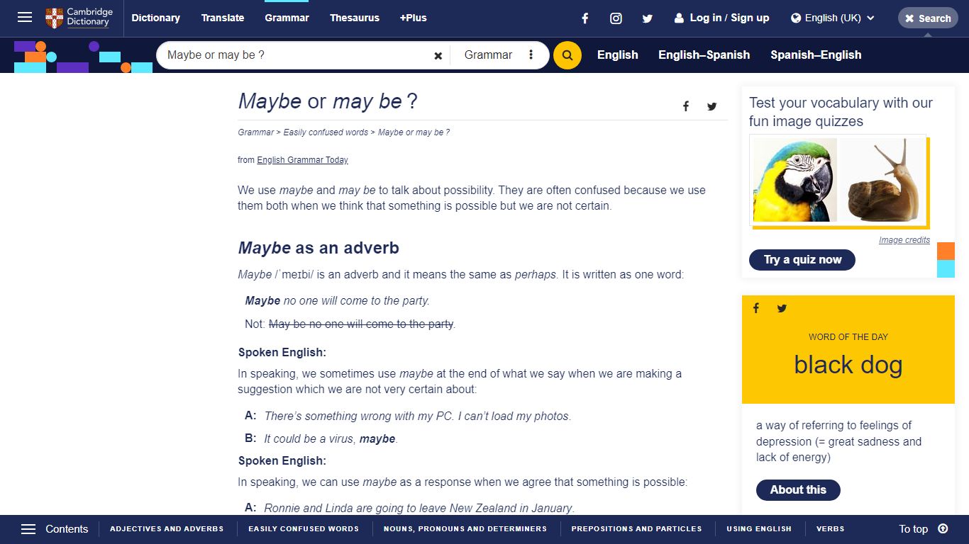 Maybe or may be ? - English Grammar Today - Cambridge Dictionary